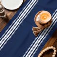 thumbnail image 3 of Table Runners 120 Inches Long Dress Scarves, Navy Blue Striped Farmhouse Coffee/Dining/Kitchen Table Decor Table Runner for Living Room, Farmhouse White Stripes Aesthetics 13x120 Inch, 3 of 9