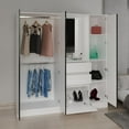 thumbnail image 6 of Depot E-Shop Deseret Armoire, 4 Doors, 2 Drawers, 5 Shelves, 1 Mirror, White, 6 of 8