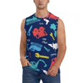 thumbnail image 1 of Balery Colorful Excavator Camisetas sin mangas para hombre, absorbe la humedad y protege contra el mal olor.-Medium, 1 of 7