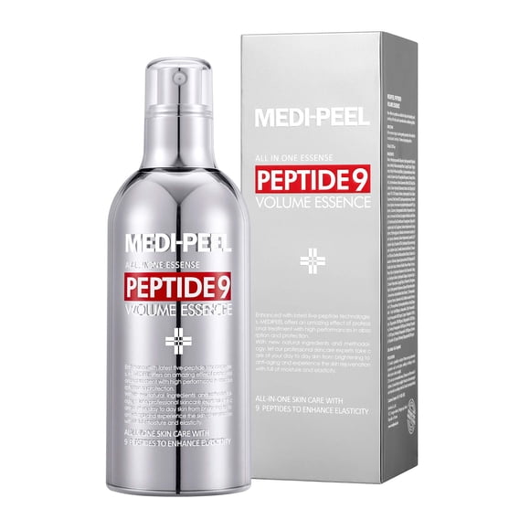 Medi-Peel Peptide 9 Volumen Esencia todo en uno 3.38 fl.oz. / Fórmula de colágeno antiarrugas de 100ml, efecto iluminador, hidratación instantánea, reafirmante de la piel, esencia de burbujas antiarru