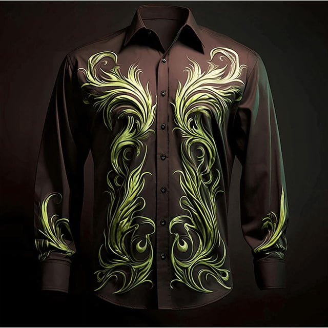 Camisa para hombre con diseño abstracto de arte colorido y bloques de color para uso diario, otoño e invierno, manga larga con puños, color morado, 2024