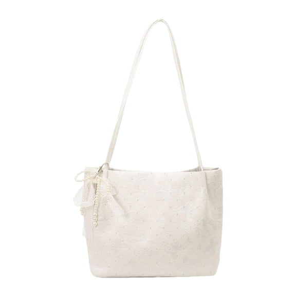 Dickly Tote Bag for Women Comfortable Pouch Stylish Handbag for Party Commuting Leisure White