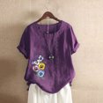 thumbnail image 4 of Camisetas de Manga Corta para Mujeres, Camiseta de Manga Corta Impresa Casual Hecha de 95% Poliéster 5% Spandex para Todas las Estaciones, Camisetas de Manga Corta para Mujeres, 4 of 6