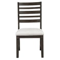 thumbnail image 2 of Dark Espresso Upholstered Side Chairs Set of 2, Classic Wooden Dining Room Chairs with Padded Fabric Seats, 2 of 10