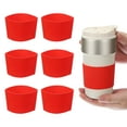 thumbnail image 1 of Uxcell 6Pack Fundas para Tazas de Café, Fundas de Silicona Reutilizables Resistentes al Calor, Protector de Taza Antideslizante para Hogar, Viaje, Taza de Café, Vasos, Botellas de Agua, Botas, Rojo, 1 of 6