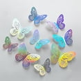 thumbnail image 2 of Pegatinas de pared de mariposa hueca tridimensional 3D, decoraciones de pared para sala de estar, diseño de vacaciones, pegatinas autoadhesivas cálidas y románticas, 2 of 6