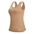 thumbnail image 2 of Women Thermal Tank Tops Thermal Fleece Lined Underwear Tops Warm Thermal Shirts Thermal Vest Sleeveless Camis Khaki XL, 2 of 6