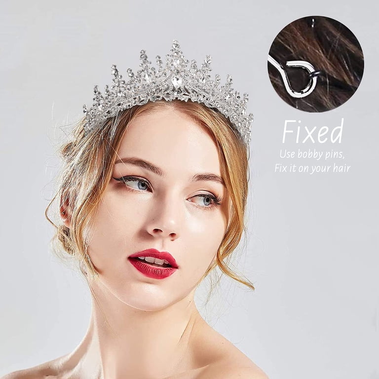 Silver Wedding Crystal Tiaras and Crowns for Women, Bride  display picture 3