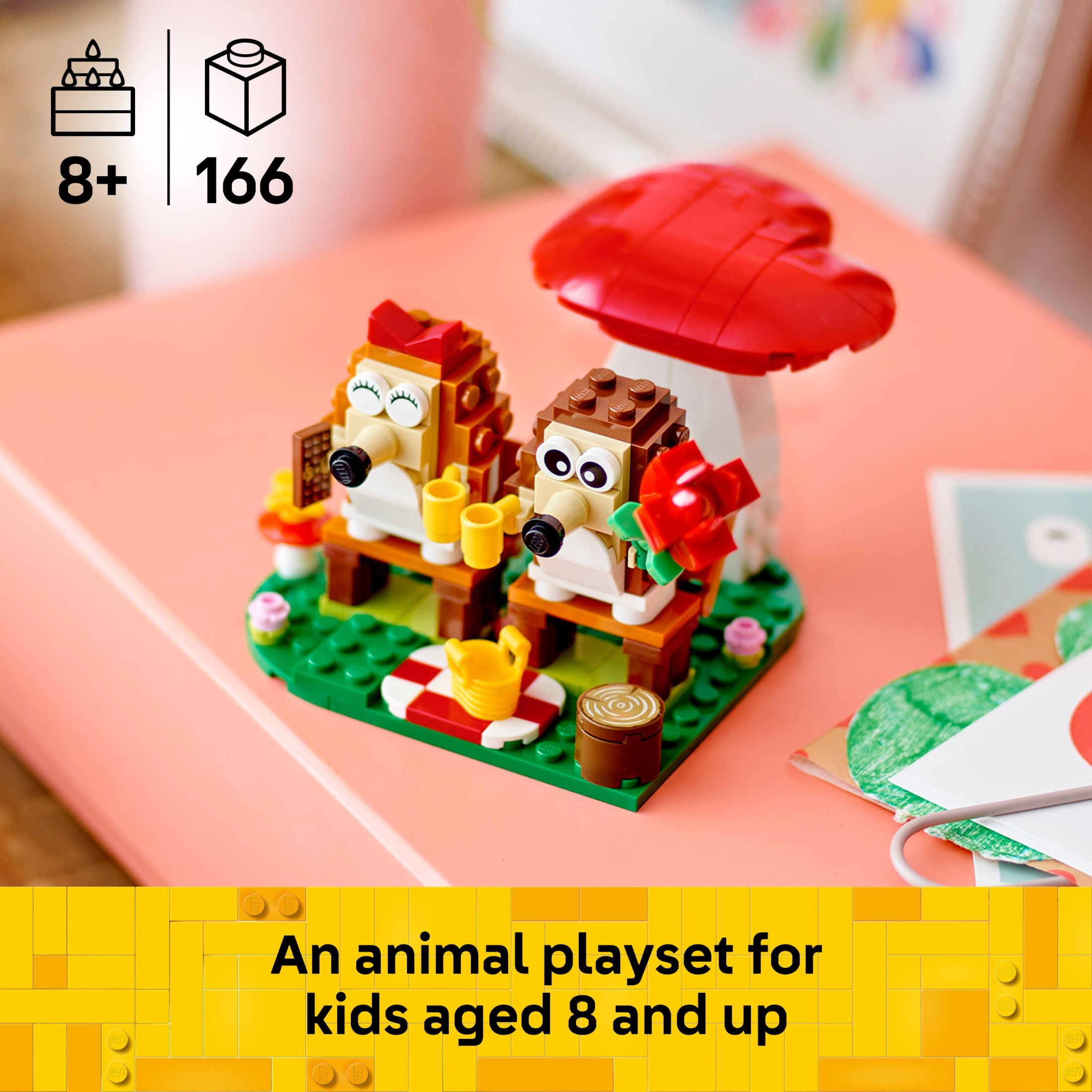 LEGO Hedgehog Picnic Date Building Set - Animal Toy Figures and Playset, Cute Gift for Kids, 40711