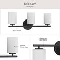 thumbnail image 5 of Replay Collection Three-Light Black Etched Glass Modern Bath Vanity Light, 5 of 8