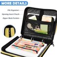 thumbnail image 5 of Zipper Binder with Shoulder Strap 2 inch 3 Ring Waterproof File Folder Organizer Bag 500 Sheet Yellow Flashing Pattern, 5 of 8