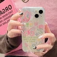 thumbnail image 4 of Butterfly Phone Case for iPhone 12 Pro, Cute Korea Shell Pattern Glitter Painted Colorful Line Flower Graffiti Butterfly Phone Cover for Women Girls, 4 of 6