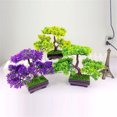 thumbnail image 4 of Shisuyan Artificial Guest-Greeting Pine Bonsai Mini Simulation Tree Plant Home Decor (Green), 4 of 5