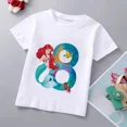 thumbnail image 3 of Camiseta de algodón con estampado de princesa sirena para niñas de la marca Disney, ropa de princesa Ariel, top de dibujos animados para niños de 1 a 9 años, regalo de cumpleaños para niños, 3 of 5