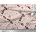 thumbnail image 2 of Soimoi Pink Rayon Fabric Text & Coffee Maker Kitchen Print Fabric by Yard 56 Inch Wide, 2 of 3