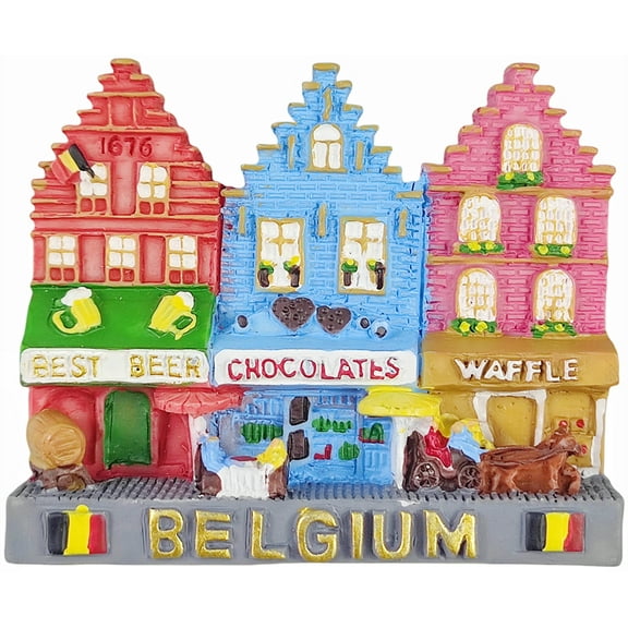 Belgium 3D Fridge Magnet Souvenir Gift,Resin Handmade Belgium Refrigerator Magnet Home Decoration Collection