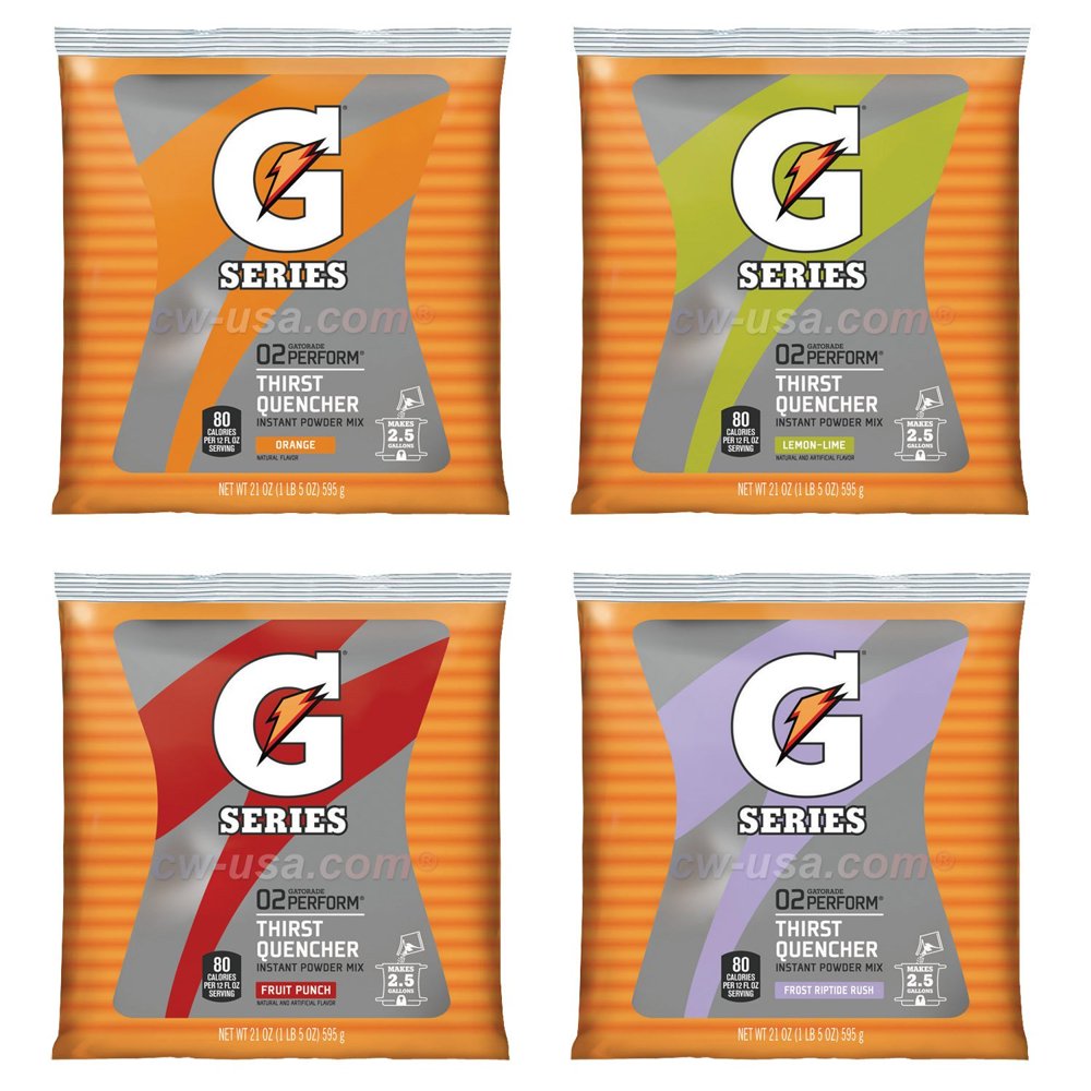 Gatorade Powder Variety Pack (LemonLime, Orange, Fruit Punch, Riptide