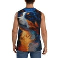 thumbnail image 4 of Goofa Cosmic Dog Starry Night Printed Men's Sleeveless T-Shirt - Athletic Gym Workout Tank Top for Men - Moisture-Wicking, UPF 30+ Quick-Dry Muscle Tee-Large, 4 of 8