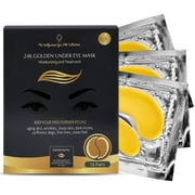 Bisou Bisou Bisou 24K Gold Under Eye Masks Collagen Patch, Anti-Aging Mask, Deep Moisturizing Improves Elasticity - 16 Pairs