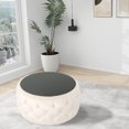 thumbnail image 5 of Table Basse Ronde Table Basse Moderne Simple pour Salon Bureau à Domicile, Assemblage Facile, Diamètre 30 Pouces, Beige, 5 of 5