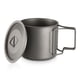 thumbnail image 5 of Tazas de titanio Copa de titanio ultraligera portátil para acampar al aire libre Tapa de agua de campo de campo , con manillable 300ml / 350ml / 450ml / 550ml / 650ml / 750ml, 5 of 7