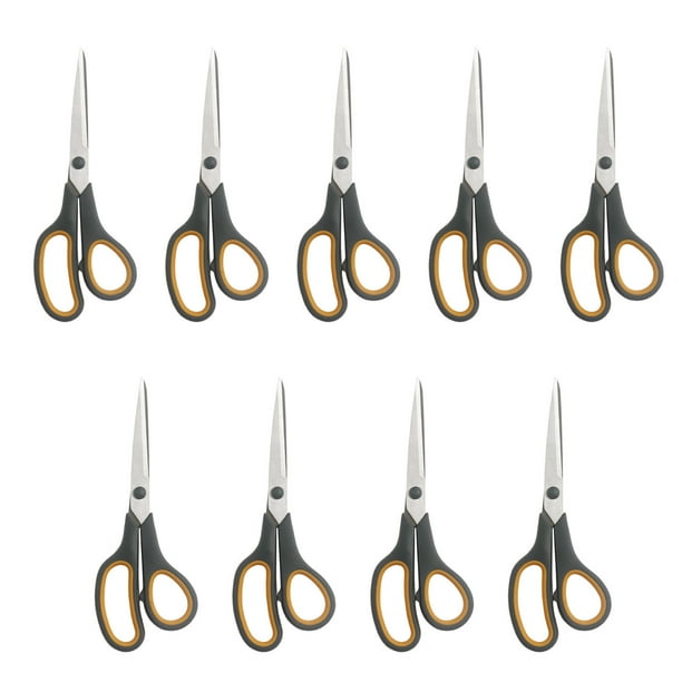 Tijeras multiusos de acero inoxidable de 20 cm con mango ergonómico de goma para cortar tela, papel y cuero en casa, 486 g