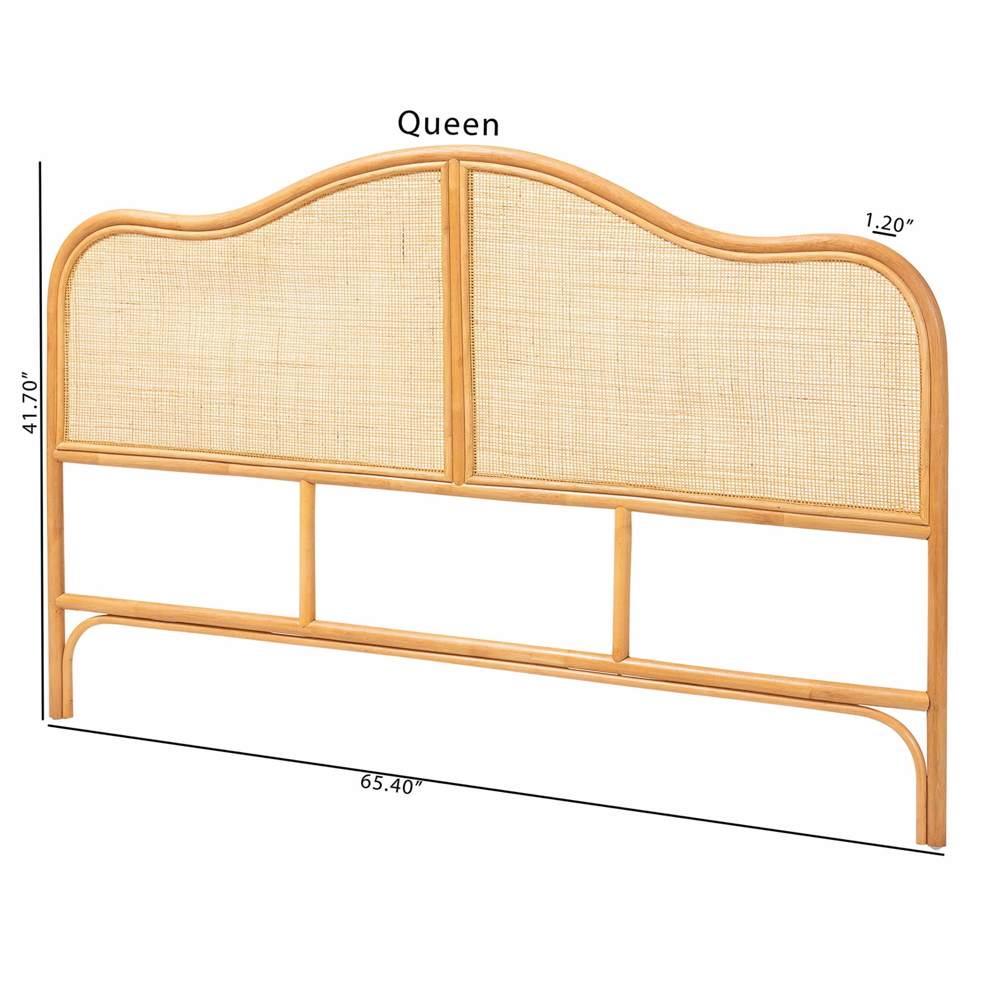 bali & pari Adelita Natural Rattan Arched Queen Headboard