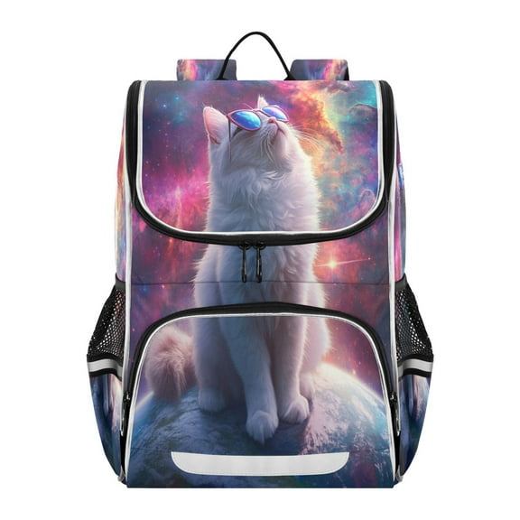 YAZAOO School Backpack Travel Bag Bookbags Bookbags Cat in Space Pattern