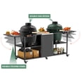 thumbnail image 3 of Outdoor Grill Cart for Two Big Green Egg, Metal Grill Table Compatible with Large Big Green Egg,Kamado Joe 18 Inch,and other similar models, 3 of 12