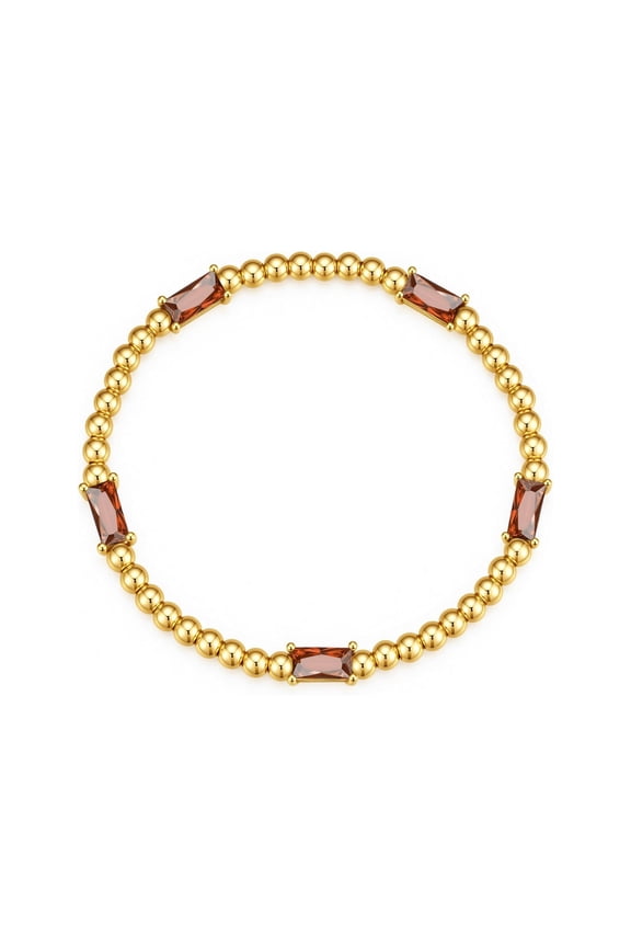 Birthday Gifts for Kids Teens Women Toddlers January Birthstone Beaded Bracelets for Women Teen Girl 14k Gold Plated Garnet Red Color Birthstone Friendship Bracelets Trendy Jewelry Gifts