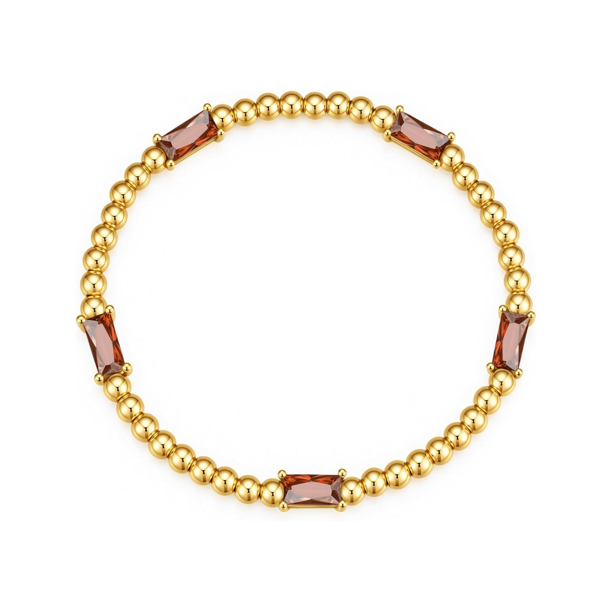 Turandoss Birthday Gifts for Kids Teens Women Toddlers January Birthstone Beaded Bracelets for Women Teen Girl 14k Gold Plated Garnet Red Color Birthstone Friendship Bracelets Trendy Jewelry Gifts