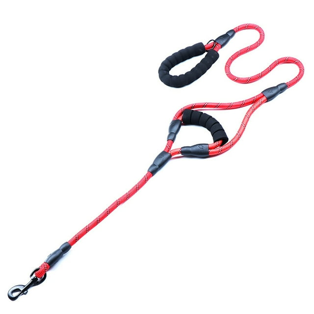 Correa para Perros con Dos Asas Acolchadas para Tráfico, Hilos Reflectantes para Control de Entrenamiento de Seguridad para Perros