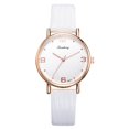 thumbnail image 1 of Reloj de cuarzo elegante para mujer Reloj de pulsera con esfera redonda de color sólido (blanco), 1 of 4