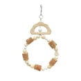 thumbnail image 2 of SLYNSHome Bird Chew Toys,Natural Wood Ring Toys Beige Parrot Hanging Cage Toy Bird Perch Stand for Small Bird, 2 of 6