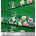 thumbnail image 3 of Soimoi Green polyester Crepe Fabric Ranunculus & Chrysanthemum Floral Decor Fabric Printed Yard 52 Inch Wide, 3 of 3