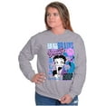 thumbnail image 4 of Kanji Betty Boop Beauty and Brains Women Crewneck Sweatshirt Brisco Brands S, 4 of 6