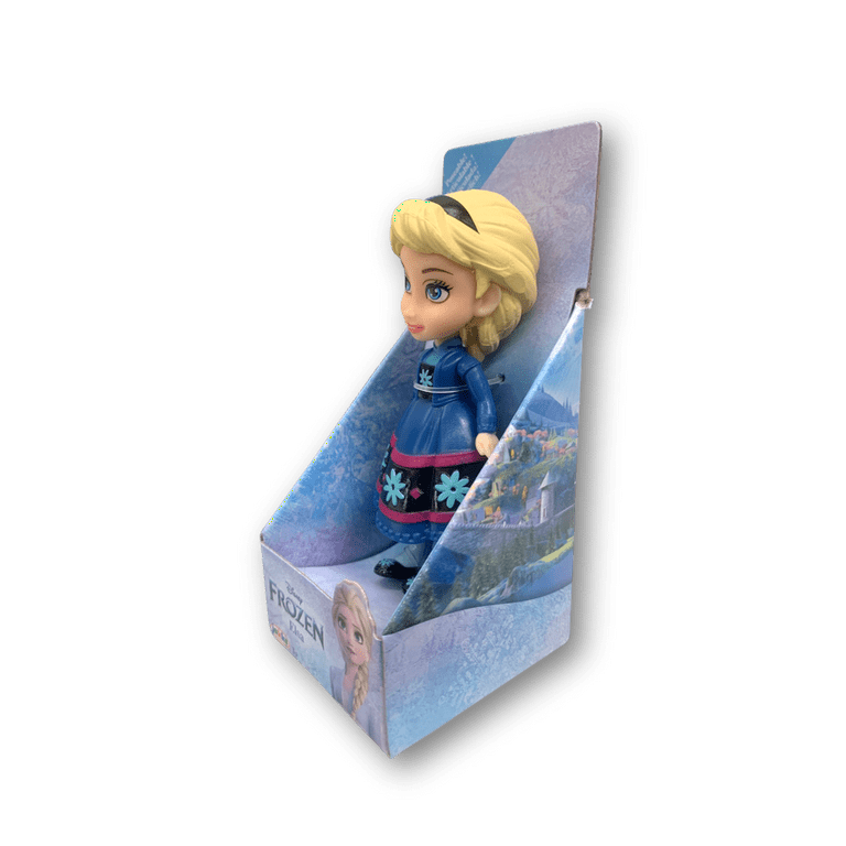 Disney Frozen Mini Poseable Miniature 3.5 Doll Figure Young ELSA Navy Dress  Packed in Clear Display Box