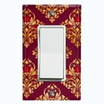 thumbnail image 1 of Metal Light Switch Plate Cover Elegant Burgundy Diamond Rose Gate Damask DAM077, 1 of 13