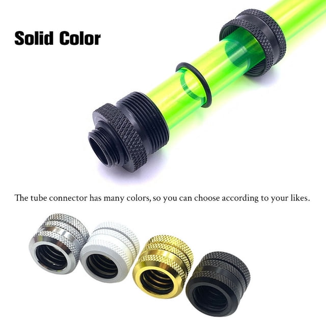VONKY 12Pcs Computer Water Cooling Pipe Adapter Solid Color G1/4 Anti-rust Nonslip Fast Release 5mm Thread Connector White