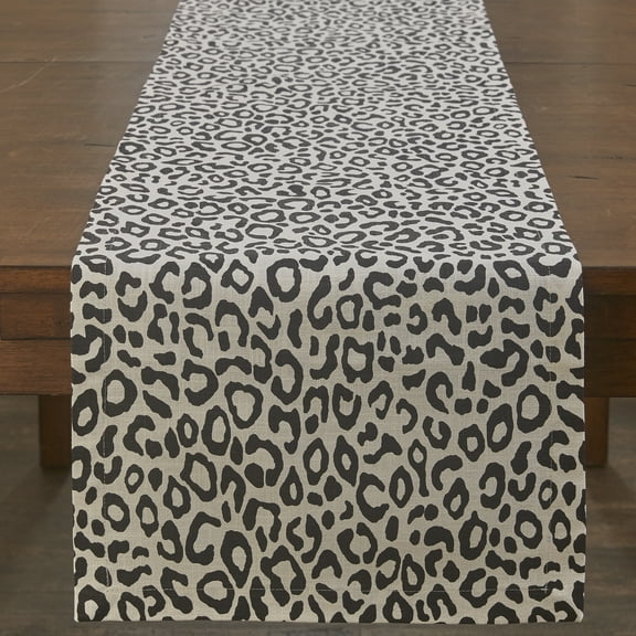 Split P Black Safari Leopard Table Runner