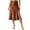Brown, variant on Women's Satin Silk High Waist Slit Midi Skirt - Elastic Waistband Flowy Hem for Party Wedding Guest All Seasons