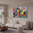 thumbnail image 3 of Abstract Art Modern Decorative Painting Group Portrait Of Colorful Characters Framed Canvas Poster Bedroom Decor Sports Landscape Office Room Decor Gift,Frame-style,24x36inch(60x90cm), 3 of 8