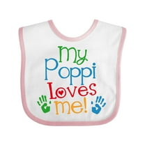 Inktastic My Poppi Loves Me Boys or Girls Baby Bib