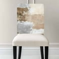 thumbnail image 3 of Brown Beige Graffiti Art Abstract Color Block Oil Paint Modern Chair Covers Set of 8 Chair Back Covers Stretch Removable Washable Chairs Slipcovers Chair Protector for Dining Room Kitchen Party Decor, 3 of 5