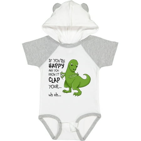 

Inktastic T-Rex Can t Clap Gift Baby Boy or Baby Girl Bodysuit