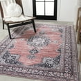 thumbnail image 3 of JONATHAN Y WASHABLE 5 x 8 Area Rug, Bausch Bohemian Distressed Chenille - Dark Pink/Black/White, WSH201B-5, 3 of 8