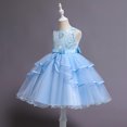 thumbnail image 3 of Girl blue gown dress with ruffle for wedding, pageant, graduation, birthday ages 7 years old.rs old., 3 of 3