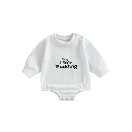 

Bagilaanoe Newborn Baby Girl Boy Oversized Rompers Letters Print Long Sleeve Bodysuits 6M 12M 18M 24M Infant Casual One Piece Short Jumpsuit