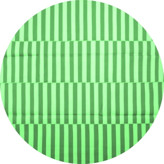 Ahgly Company Indoor Round Abstract Emerald Green Contemporary Area Rugs, 6' Round