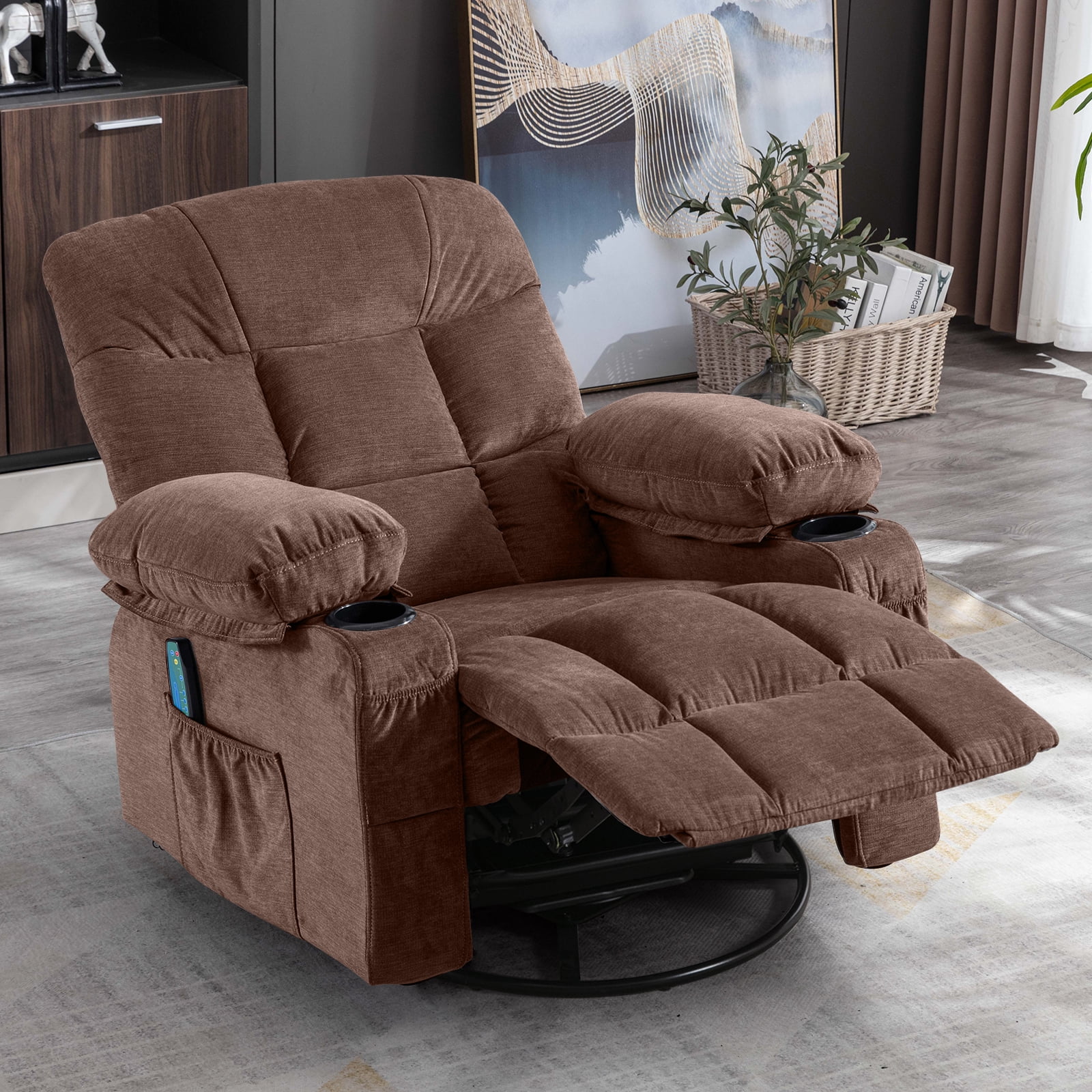 Pinksvdas Brown Vibrating, Adjustable Ergonomic Reclining Chair with Lumbar  Support A5080 BR - The Home Depot